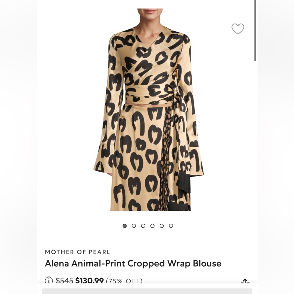MOTHER OF PEARL
Alena Animal-Print Cropped Wrap Blouse